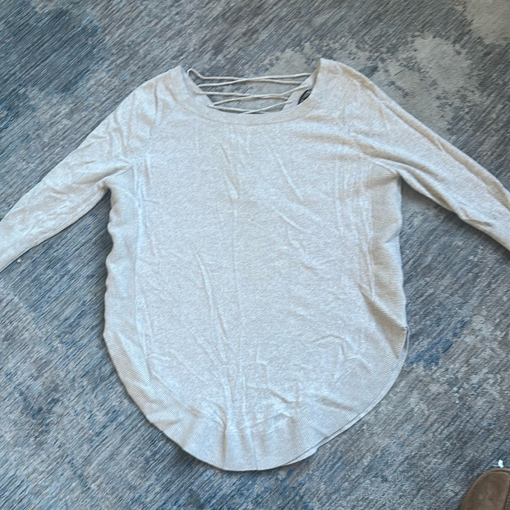 Express 3/4 sleeve lace up sweater